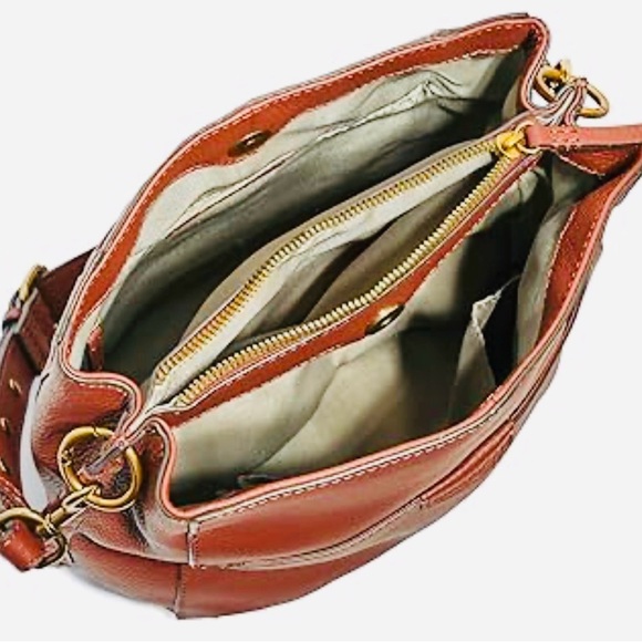 American Leather Crossbody Bag in Tan - Picture 10 of 11